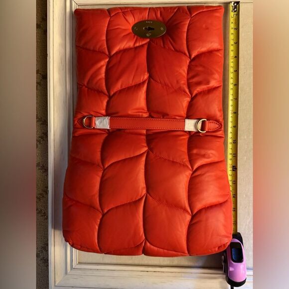 Mulberry Softie Coral Orange Pillow Effect Nappa Leather Shoulder Bag NWT - Picture 12 of 16